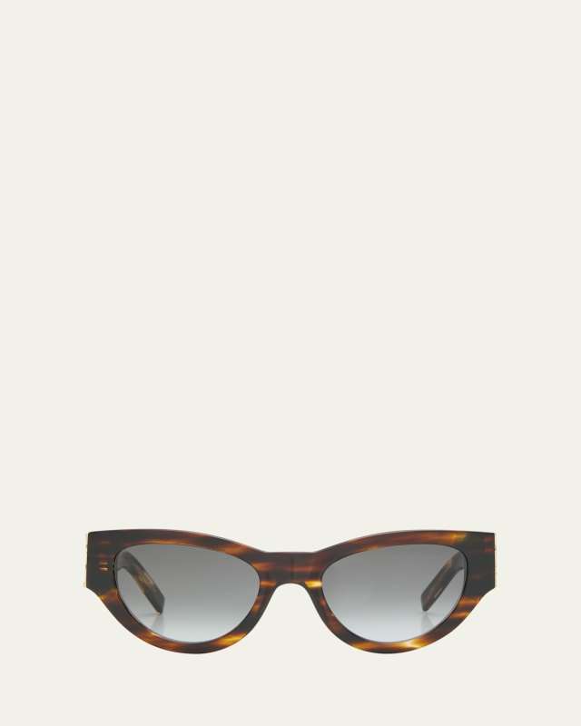 YSL Havana Plastic Cat-Eye Sunglasses